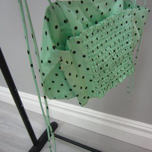 ZARA MINT GREEN POLKA DOT CROP TOP